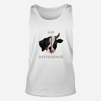 No Difference Dog Cow Vegan Vegetarian Unisex Tank Top - Seseable