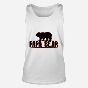 Papa Bear Daddy Dad Father, best christmas gifts for dad Unisex Tank Top - Seseable
