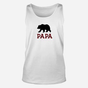 Papa Bear Matching Red Buffalo Christmas Shirt Unisex Tank Top - Seseable