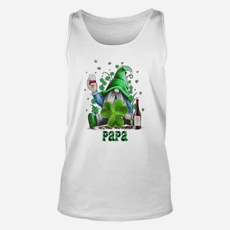 Papa Funny Gnome St Patricks Day Matching Family Gift Unisex Tank Top - Seseable