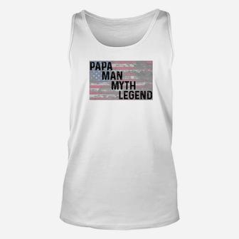 Papa The Man The Myth Legend Fathers Day Unisex Tank Top - Seseable