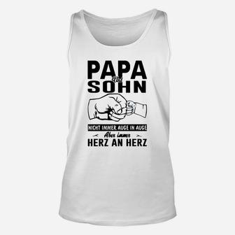 Papa und Sohn Faustgruß Unisex TankTop, Herz an Herz Motiv für Väter - Seseable