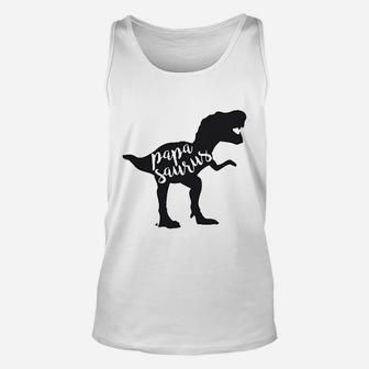 Papasaurus Dinosaur, best christmas gifts for dad Unisex Tank Top - Seseable