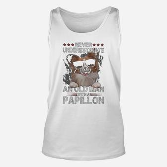 Papillon Never Underestimate An Old Man Classic Unisex Tank Top - Seseable