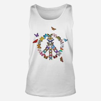 Peace Sign Butterfly Peace Symbol Graphic Unisex Tank Top - Seseable