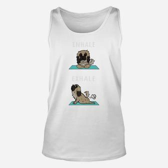 Pekingese Yoga Inhale Exhale Funny Dog Gift Unisex Tank Top - Seseable