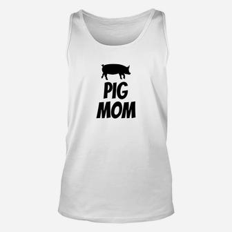 Pig Mom Funny Cute Pig Lover Barn Black Unisex Tank Top - Seseable