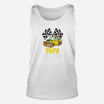 Pit Crew Papa For Hosting Parties Race Car Gift Idea Unisex Tank Top - Seseable