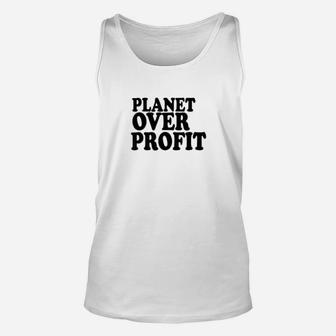 Planet Over Profit Earth Day Climate Change Unisex Tank Top - Seseable