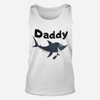 Polite Daddy Shark, dad birthday gifts Unisex Tank Top - Seseable