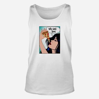 Pop-Art-Comic-Pizza-Liebe Unisex Unisex TankTop, Kreative Mode für Pizza-Fans - Seseable