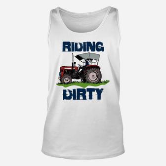 Pretty Farm Tractor Riding Dirty Shirt Unisex Tank Top | Seseable UK