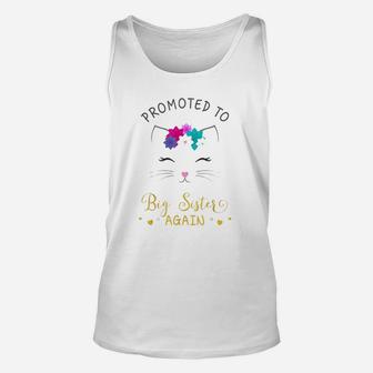Promoted To Big Sister Again Kitty Cat Unisex Tank Top | Seseable UK