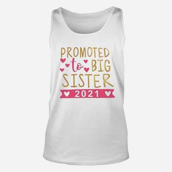 Promoted To Big Sister Letter Print Unisex Tank Top - Seseable