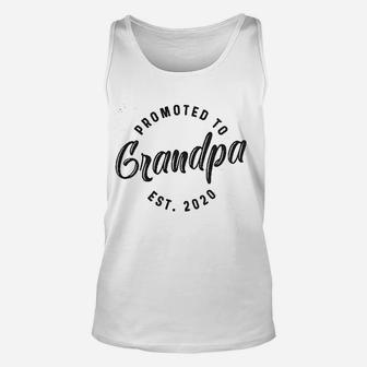 Promoted To Grandpa Est 2020 Best Funny Novelty Gift Fathers Day Unisex Tank Top - Seseable