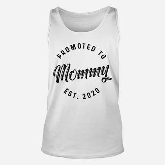 Promoted To Mommy Est 2020 Funny New Baby Family Graphic Unisex Tank Top - Seseable