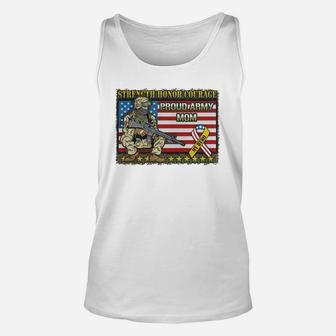 Proud Army Mom My Hero Strength Honor Courage Unisex Tank Top - Seseable