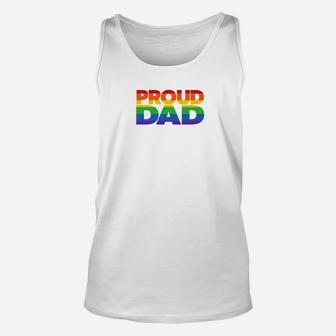 Proud Dad Gay Pride Shirt Lgb For Father Lgbtq Unisex Tank Top - Seseable
