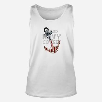 Proud Navy Cousin American Flag Anchor Unisex Tank Top - Seseable