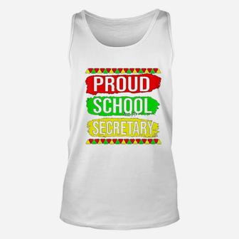 Proud School Secretary Black History Month Pride African Unisex Tank Top - Seseable