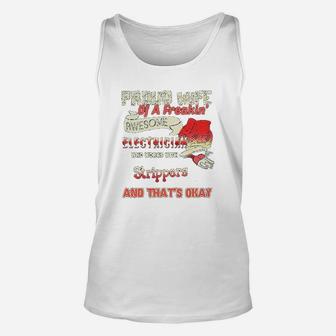 Proud Wife Of A Freaking Awesome Electrician Unisex Tank Top - Seseable