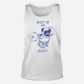Pug Squat Gyms Unisex Tank Top - Seseable