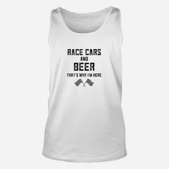 Race Track Gifts For Checkered Flag Fast Cars Beer Race Day Unisex Tank Top - Seseable