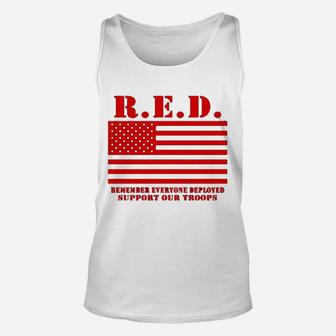 Red Support Our Troops Wear Red On Friday Military Unisex Tank Top - Seseable