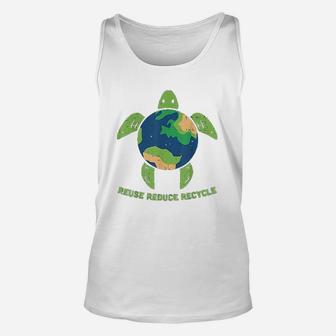 Reduce Reuse Recycle Turtle Save Earth Planet Unisex Tank Top - Seseable
