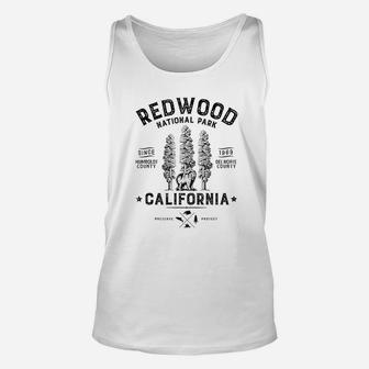 Redwood National Park Vintage California Bear Gifts Unisex Tank Top - Seseable