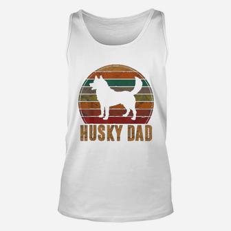 Retro Husky Dad Gift Dog Owner Pet Siberian Huskies Father Unisex Tank Top - Seseable