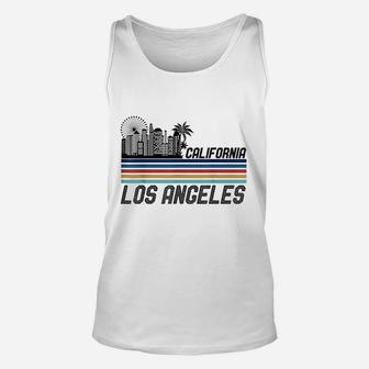 Retro Los Angeles Skyline Vintage 70s Los Angeles Unisex Tank Top - Seseable