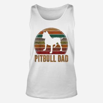 Retro Pitbull Dad Gift Dog Lover Pet Daddy Pit Bull Father Unisex Tank Top - Seseable