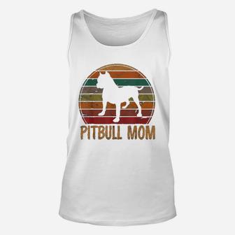 Retro Pitbull Mom Gift Dog Lover Unisex Tank Top - Seseable