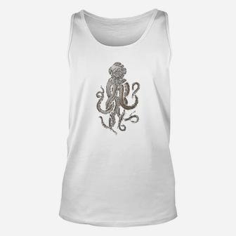 Retro Scuba Deep Sea Octopus Release The Kraken Vintage Gift Unisex Tank Top - Seseable