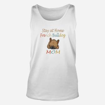 Retro Stay At Home French Bulldog Mom Unisex Tank Top - Seseable