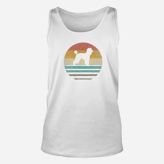 Retro Vintage Sunset Poodle Dog Breed Lover Silhouette Gift Premium Unisex Tank Top - Seseable
