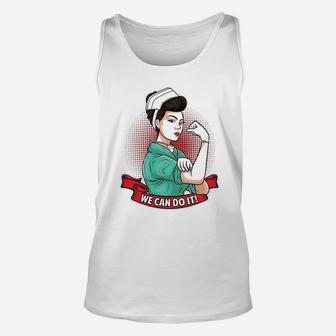Rosie The Riveter Nurse We Can Do It Unisex Tank Top - Seseable