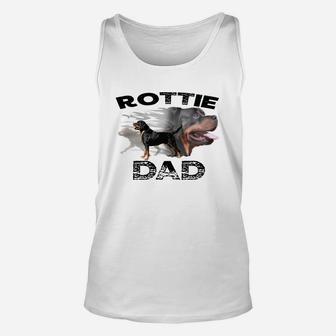Rottie Dad With Dog Paw Print For Rottweiler Lover Unisex Tank Top - Seseable