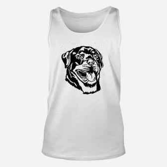 Rottweiler Dog Face Graphic Unisex Tank Top - Seseable