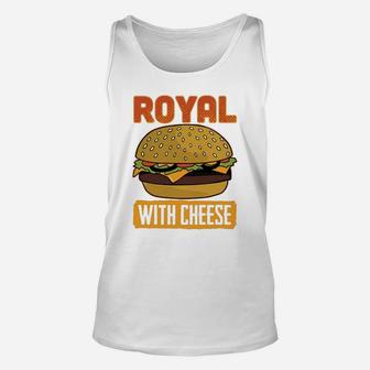 Royal Burger With Cheese Funny Food Lover Unisex Tank Top - Seseable
