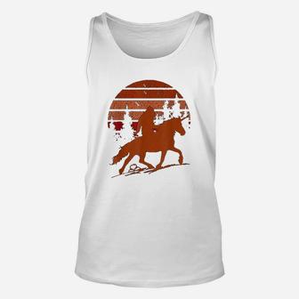 Sasquatch Riding A Unicorn Bigfoot Retro Sunset Vintage Unisex Tank Top - Seseable