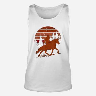Sasquatch Riding A Unicorn Bigfoot Retro Sunset Vintage Unisex Tank Top - Seseable