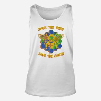 Save The Bees Save The Earth Vintage Earth Day Bee Unisex Tank Top - Seseable