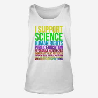 Science Human Rights Education Health Care Freedom Message Unisex Tank Top - Seseable