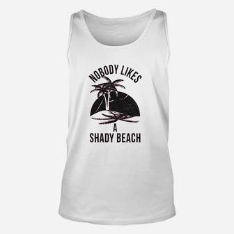 Shady Beach Funny Cute Vacation Vintage Unisex Tank Top - Seseable