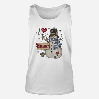 Snowman I Love Being A Grammy Christmas Unisex Tank Top - Seseable