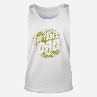Softball Dad Fastpitch Fathers Day Unisex Tank Top - Seseable