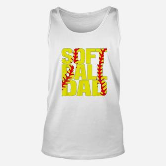 Softball Dad Proud Dad Fathers Day Gift Idea Unisex Tank Top - Seseable