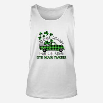 Special Delivery Hugs And Kisses 12th Grade Teacher St Patricks Day Teaching Job Unisex Tank Top - Seseable